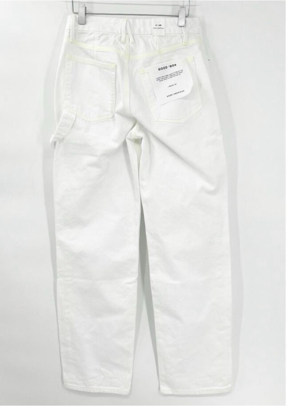 NEW Good American Good 90’s white Utility jeans Pants 0/25 - Picture 3 of 6
